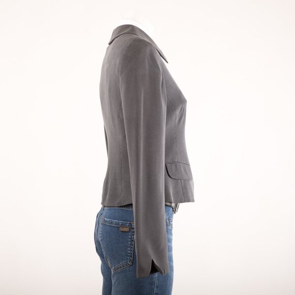 Anne Klein II Gray Micro Dot Silk Blazer Size 2 - Picture 4 of 6